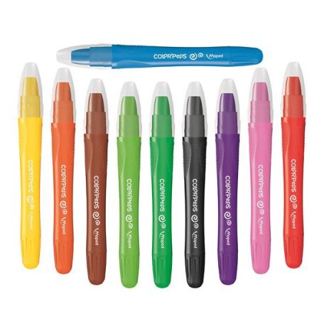 MAPED Zsírkréta, kitekerhető, MAPED "Color'Peps GEL", 10 különböző szín
