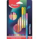 MAPED Filctoll készlet, 2,5 mm, kimosható, MAPED "Nightfall", 12 különböző szín