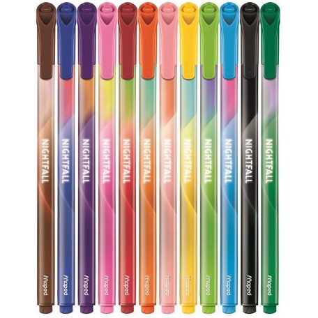 MAPED Filctoll készlet, 2,5 mm, kimosható, MAPED "Nightfall", 12 különböző szín