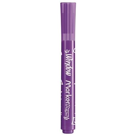 MAPED Ablakfilc készlet, vastag, törlőkendővel, 5 mm, MAPED "Marker'Peps", 6 különböző szín
