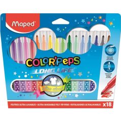   MAPED Filctoll készlet, mosható, MAPED "Color'Peps Long Life", 18 különböző szín
