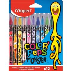   MAPED Filctoll készlet, 2,8 mm, kimosható, MAPED "Color'Peps Monster" 12 különböző szín