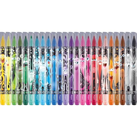 MAPED Filctoll készlet, 2,8 mm, kimosható, MAPED "Color'Peps Monster" 24 különböző szín