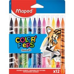   MAPED Filctoll készlet, 2,8 mm, kimosható, MAPED "Color'Peps Animals", 12 különböző szín