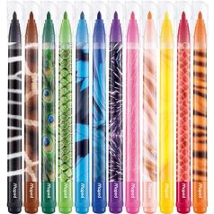   MAPED Filctoll készlet, 2,8 mm, kimosható, MAPED "Color'Peps Animals", 12 különböző szín