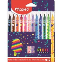   MAPED Filctoll készlet, 2,8 mm, kimosható, MAPED "Pixel Party", 12 különböző szín