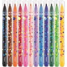   MAPED Filctoll készlet, 2,8 mm, kimosható, MAPED "Pixel Party", 12 különböző szín