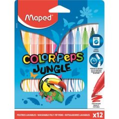   MAPED Filctoll készlet, 2,8 mm, kimosható, MAPED "Color'Peps Jungle", 12 különböző szín