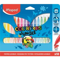  MAPED Filctoll készlet, 2,8 mm, kimosható, MAPED "Color'Peps Jungle", 18 különböző szín