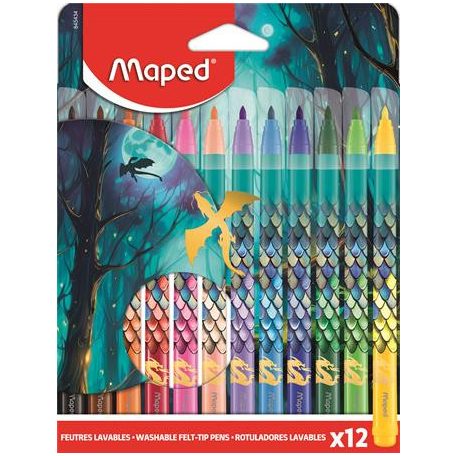 MAPED Filctoll készlet, 2,8 mm, kimosható, MAPED „Dragon sárkány”, 12 különböző szín