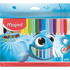   MAPED Filctoll készlet, 2 mm, kimosható, MAPED "Color'Peps Ocean", 18 különböző szín