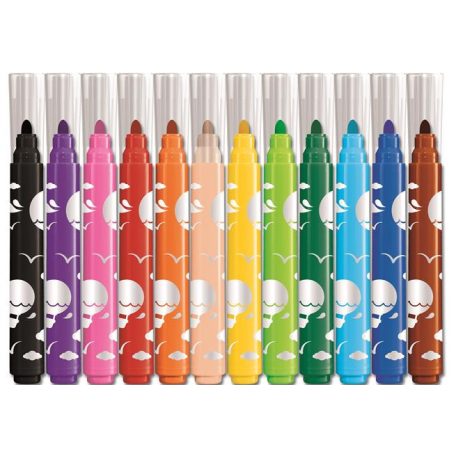 MAPED Filctoll készlet, 1-5 mm, kimosható, vastag, MAPED "Color'Peps Jumbo", 12 különböző szín