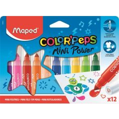   MAPED Filctoll készlet, 6,5 mm, kimosható, MAPED "Color'Peps Mini Power", 12 különböző szín