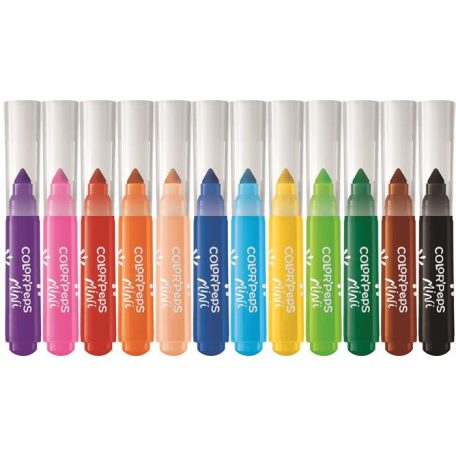 MAPED Filctoll készlet, 6,5 mm, kimosható, MAPED "Color'Peps Mini Power", 12 különböző szín