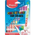 MAPED Filctoll készlet, kimosható, MAPED "Color'Peps Duo", 20 különböző szín