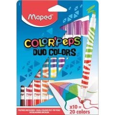   MAPED Filctoll készlet, kimosható, MAPED "Color'Peps Duo", 20 különböző szín