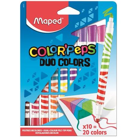 MAPED Filctoll készlet, kimosható, MAPED "Color'Peps Duo", 20 különböző szín