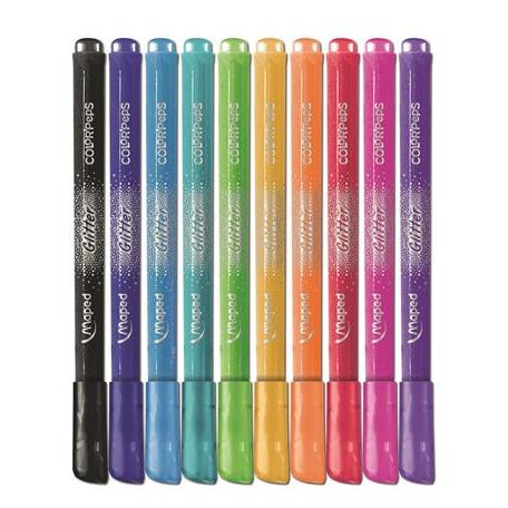 MAPED Filctoll készlet, 2,8 mm, csillámos, MAPED "Color'Peps Glitter", 10 különböző szín