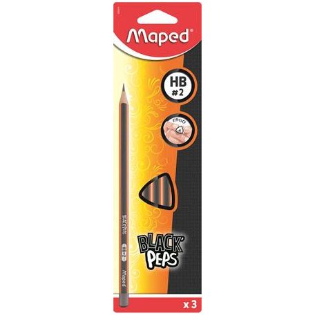 MAPED Grafitceruza, HB, háromszögletű, MAPED "Black'Peps"