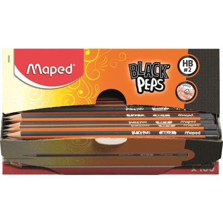 MAPED Grafitceruza display, HB, háromszögletű, MAPED "Black Peps"