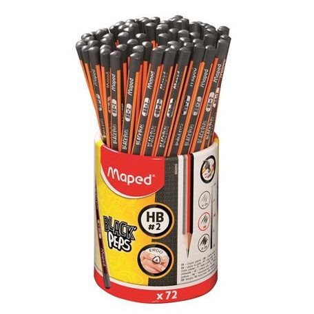 MAPED Grafitceruza, ceruzatartó, HB, háromszögletű, MAPED "Black'Peps"