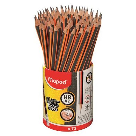 MAPED Grafitceruza radírral, ceruzatartó, HB, háromszögletű, MAPED "Black'Peps"