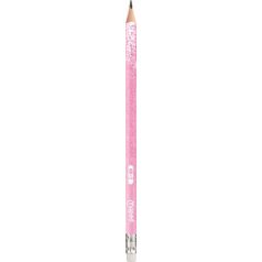   MAPED Grafitceruza radírral, HB, háromszögletű, MAPED "Black'Peps Glitter Deco", vegyes pasztell színek