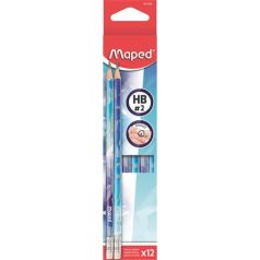   MAPED Grafitceruza radírral, HB, háromszögletű, MAPED "Arctic jégvilág"