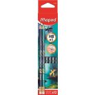 MAPED Grafitceruza radírral, HB, háromszögletű, MAPED "Dragon sárkány"