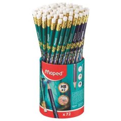   MAPED Grafitceruza radírral, ceruzatartó, HB, háromszögletű, MAPED "Dragon sárkány", 72 db