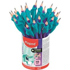   MAPED Grafitceruza radírral és ceruzafogóval, ceruzatartó, HB, háromszögletű, MAPED "Kidy Learn"