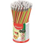 MAPED Írástanuló grafitceruza radírral, ceruzatartó, HB, háromszögletű, MAPED "Kidy Learn", 72 darab