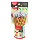 MAPED Írástanuló grafitceruza radírral, ceruzatartó, HB, háromszögletű, MAPED "Kidy Learn", 72 darab