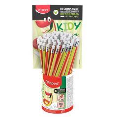   MAPED Írástanuló grafitceruza radírral, ceruzatartó, HB, háromszögletű, MAPED "Kidy Learn", 72 darab