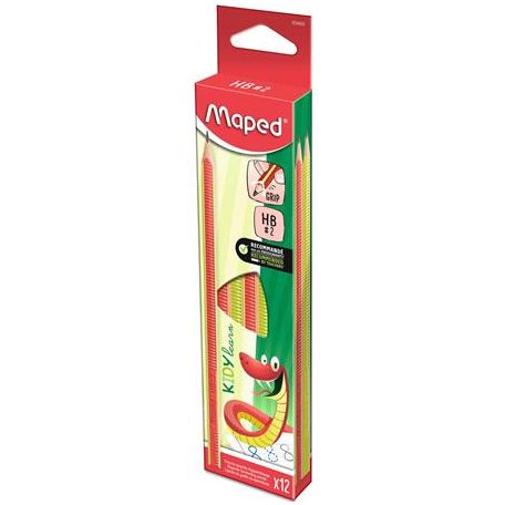 MAPED Írástanuló grafitceruza, HB, háromszögletű, MAPED "Kidy Learn"