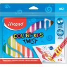 MAPED Zsírkréta, kitekerhető, MAPED "Color'Peps", 12 különböző szín