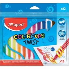   MAPED Zsírkréta, kitekerhető, MAPED "Color'Peps", 12 különböző szín
