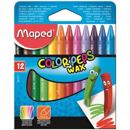 MAPED Zsírkréta, MAPED "Color'Peps Wax", 12 különböző szín