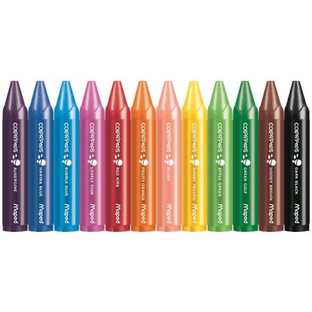MAPED Zsírkréta, vastag, MAPED "Color'Peps MAXI Wax", 12 különböző szín