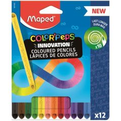   MAPED Színes ceruza készlet, háromszögletű, MAPED "Color'Peps INFINITY", 12 különböző szín