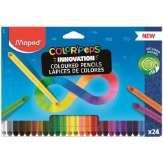   MAPED Színes ceruza készlet, háromszögletű, MAPED "Color'Peps INFINITY", 24 különböző szín