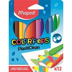   MAPED Zsírkréta, MAPED "Color'Peps" PlastiClean, 12 különböző szín