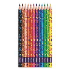   MAPED Színes ceruza készlet, háromszögletű, MAPED "Pixel Party", 12 különböző szín