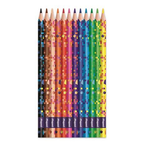 MAPED Színes ceruza készlet, háromszögletű, MAPED "Pixel Party", 12 különböző szín