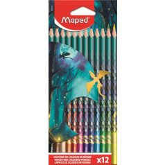   MAPED Színes ceruza készlet, háromszögletű, MAPED „Dragon sárkány”, 12 különböző szín