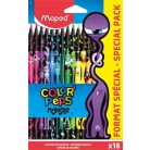 MAPED Színes ceruza készlet, háromszögletű, MAPED "Color'Peps Monster" 18 különböző szín