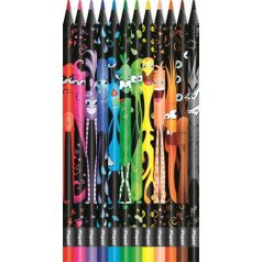   MAPED Színes ceruza készlet, háromszögletű, MAPED "Color'Peps Monster", 12 különböző szín
