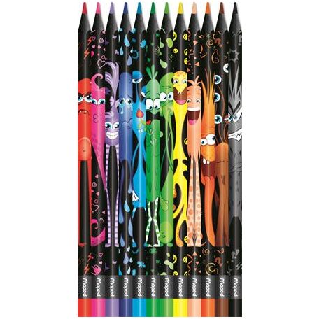 MAPED Színes ceruza készlet, háromszögletű, MAPED "Color'Peps Monster", 12 különböző szín