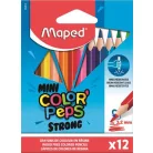MAPED Színes ceruza készlet, háromszögletű, MAPED "Mini Color'Peps Strong", 12 különböző szín