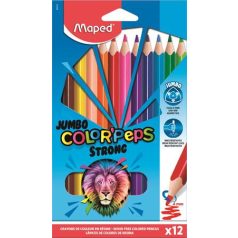   MAPED Színes ceruza készlet, háromszögletű, MAPED "Jumbo Color'Peps Strong", 12 különböző szín